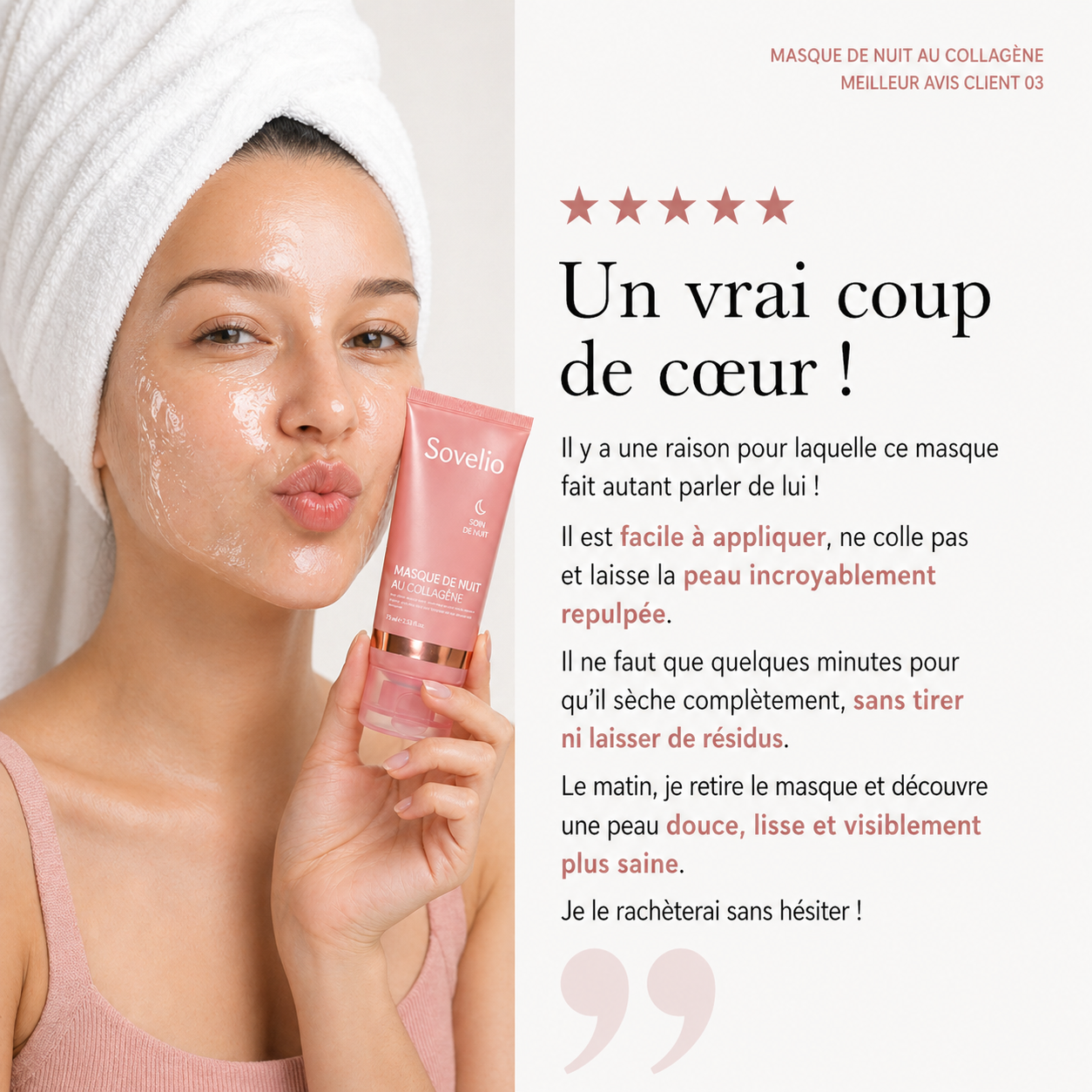 Masque de Nuit au Collagène - Éclat au Réveil!